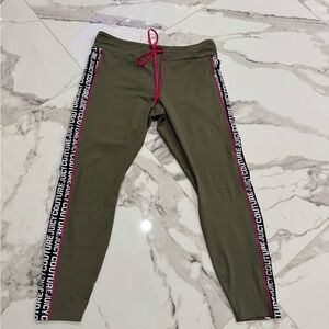 Juicy Couture Olive Leggings with Pink Accents